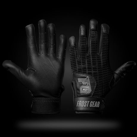 black batting gloves with filters